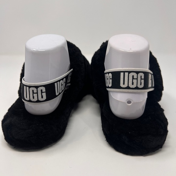 UGG Black Sherpa Fluff Yeah Platform Slide Sandal Slippers Size 6 Women's - Picture 9 of 12